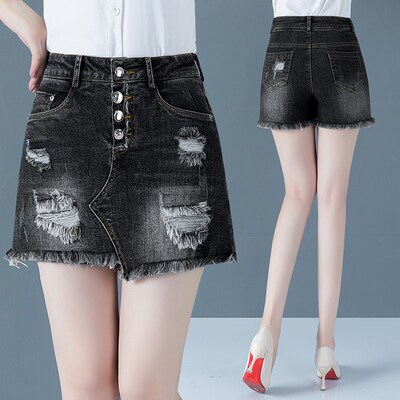 牛仔半身裙女春夏季2025年新款高腰时尚包臀短裙子a字裙裤夏天潮