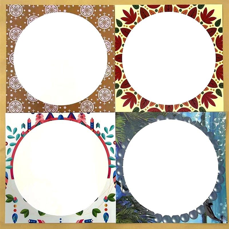 38cm彩色花边卡纸裱边框圆形仿古硬卡儿童创意水粉素描彩铅绘画纸,办公设备/耗材/相关服务,卡纸,淘宝优惠券,粉丝福利购,淘宝优惠卷