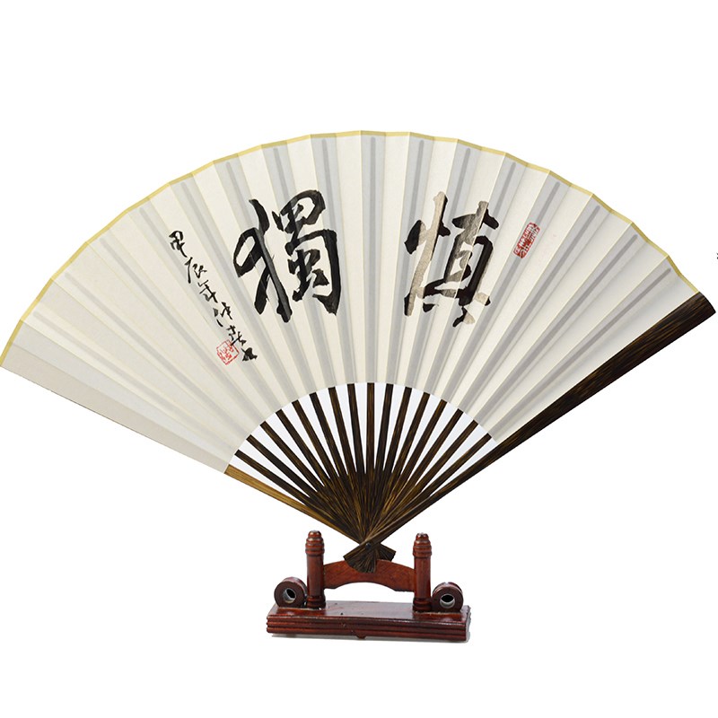 7-9.5寸文玩全棕竹折扇观音竹男女式把玩收藏宣纸苏工扇面中国风