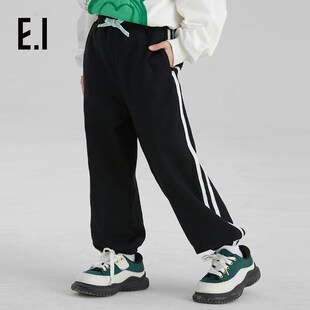 ei童装儿童裤子春新品男女童休闲长裤宽松舒适束脚裤中大童