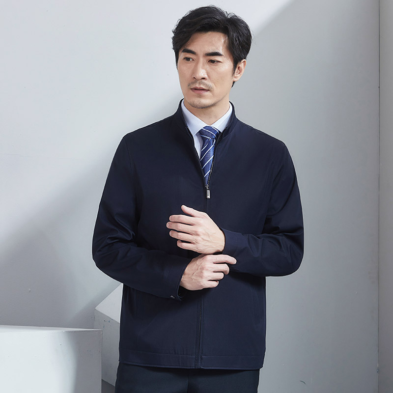 红都男装外套春秋季新款夹克立领拉链成熟稳重茄男士工装衣服