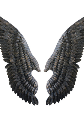 工业风铁艺翅膀挂件酒店奶茶烧烤店酒吧网红背景墙面创意挂件装饰