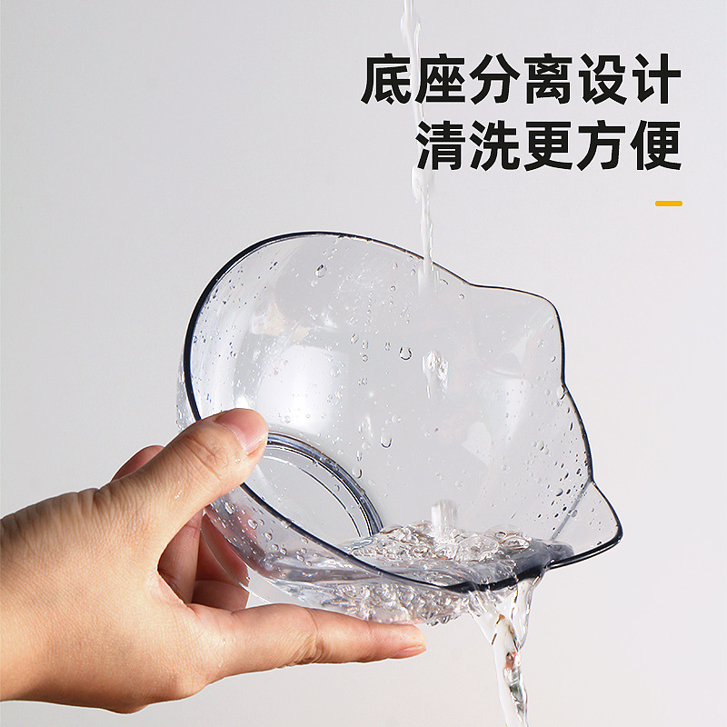 猫碗非陶瓷双碗喝水喂食一体猫食盆猫咪碗斜口护颈貓宠物用品大全
