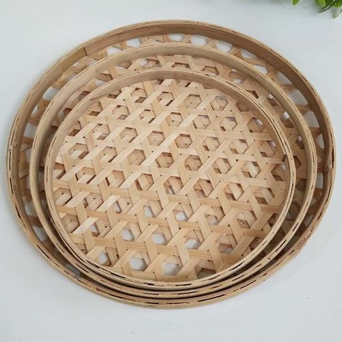 竹篾竹簸箕有孔竹筛子圆竹编手工竹盘子竹制品米筛竹匾晾晒