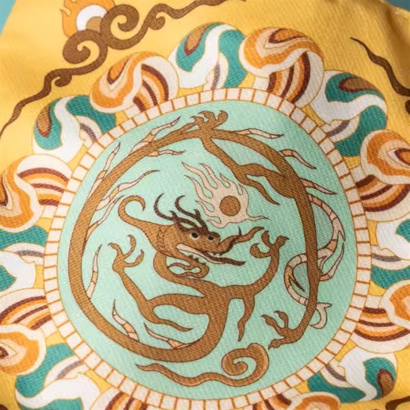 敦煌研究院团龙藻井绒布包 女包2024新款夏天便当袋中式手腕包包