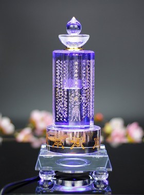 水晶楞严咒经幢塔佛顶尊胜陀罗尼塔家用装藏密封佛具桌面摆木底座
