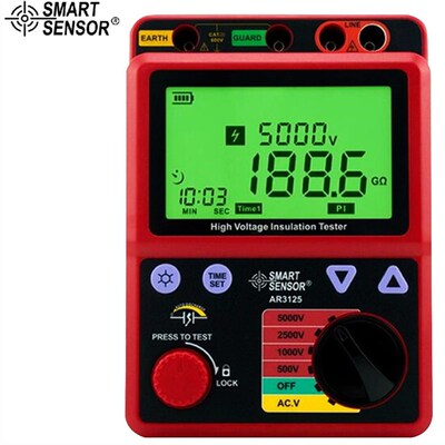 希玛数字高压兆欧表5KV绝缘电阻测试仪数显电子摇表AR3125/3123