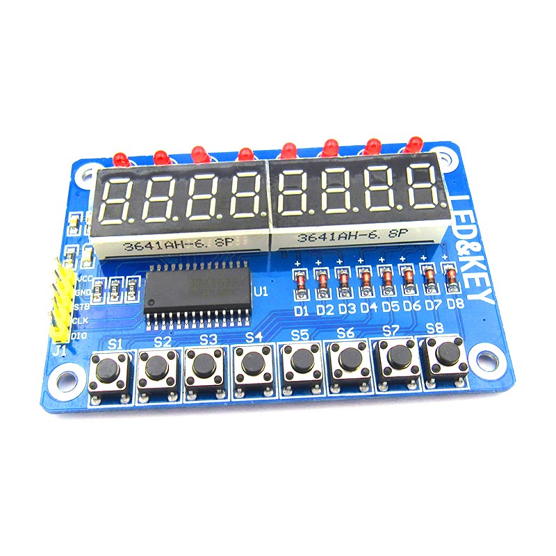 TM1638 按键数码管LED显示模块 8位数码管