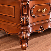 欧式 实木高档茶几电视柜组合深色复古长方形大理石地柜 电视柜美式