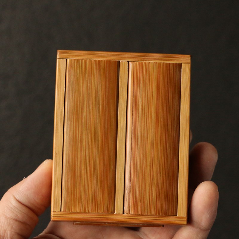 精工制作沪上老艺人纯手工精工制作榫卯结构老玉竹双室竹蛉盒虫具