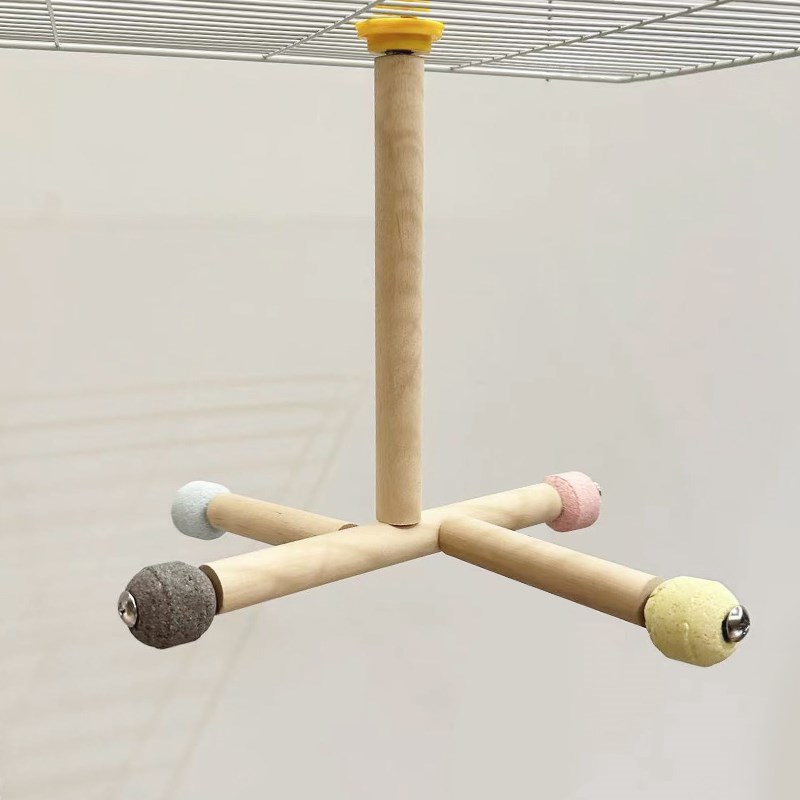 鹦鹉旋转风车玩具空中站架鸟站台耐啃咬鸟磨牙解闷玄凤牡丹装饰品