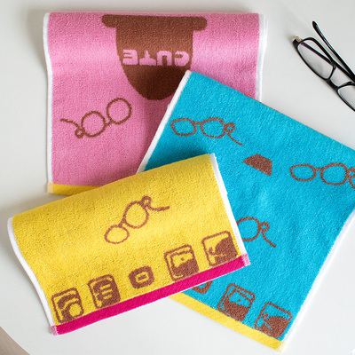 新亚儿童毛巾3条装 纯棉卡通绣花吸水小毛巾 A类幼儿园宝宝洗脸巾