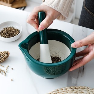 宝宝辅食研磨陶瓷碗  家用中药捣药粉碾磨器婴儿果蔬米糊食物研磨