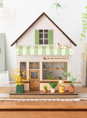 阿楹 木屋儿童房微缩场景摆件灯玄关厨房柜装饰可爱520女朋友礼物