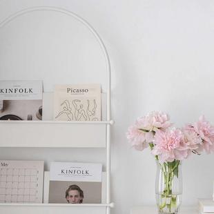 润家家居落地杂志架ins风书架梯子超薄阅读架壁挂立式铁艺书报架