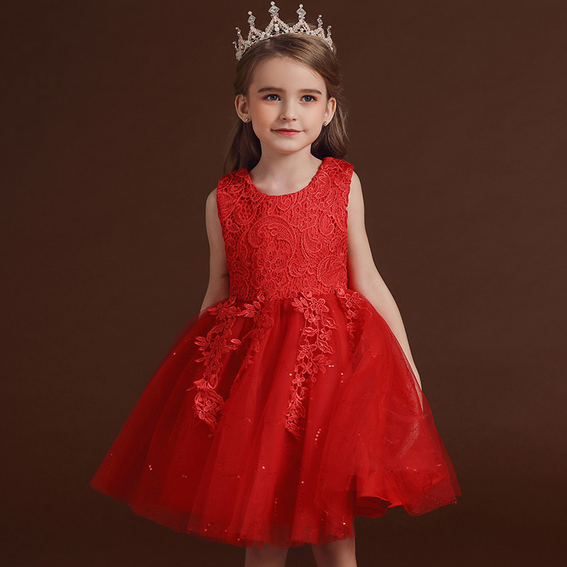 蓬蓬白纱裙女童装夏季背心连衣裙儿童红色公主裙子女孩演出礼服装,童装/婴儿装/亲子装,连衣裙,淘宝优惠券,粉丝福利购,淘宝优惠卷