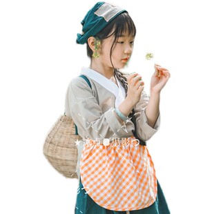 女童汉服儿童拍照摄影服装 小女孩肚兜围裙 复古中国风唐装