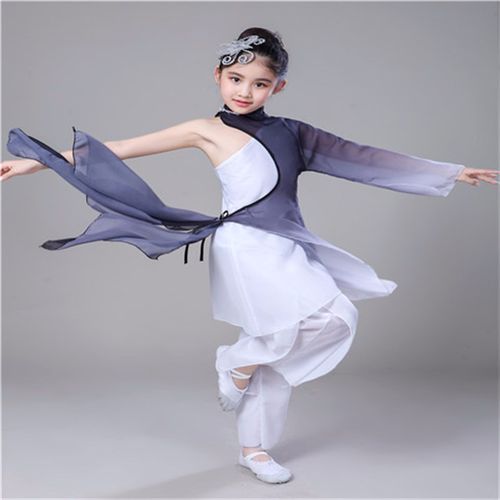 儿童古典舞蹈演出服女孩伞舞扇子舞新款秧歌服装民族舞蹈飘逸女童
