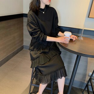 桔梗复古山本过膝 智熏法式 法国小众蛋糕连衣裙子女 新款 2021春季