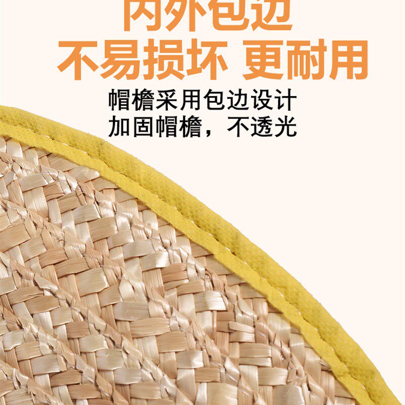 安全帽防晒遮阳大帽檐折叠草帽工作帽带风扇充电帽子加大男款工地图片