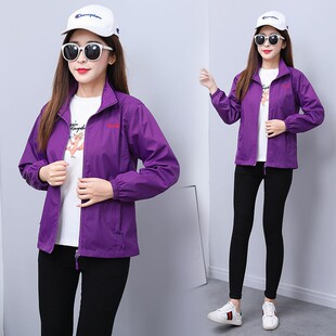 风衣2020新款 户外防晒夹克立领女风衣大衣工作服 薄外套女春秋长袖