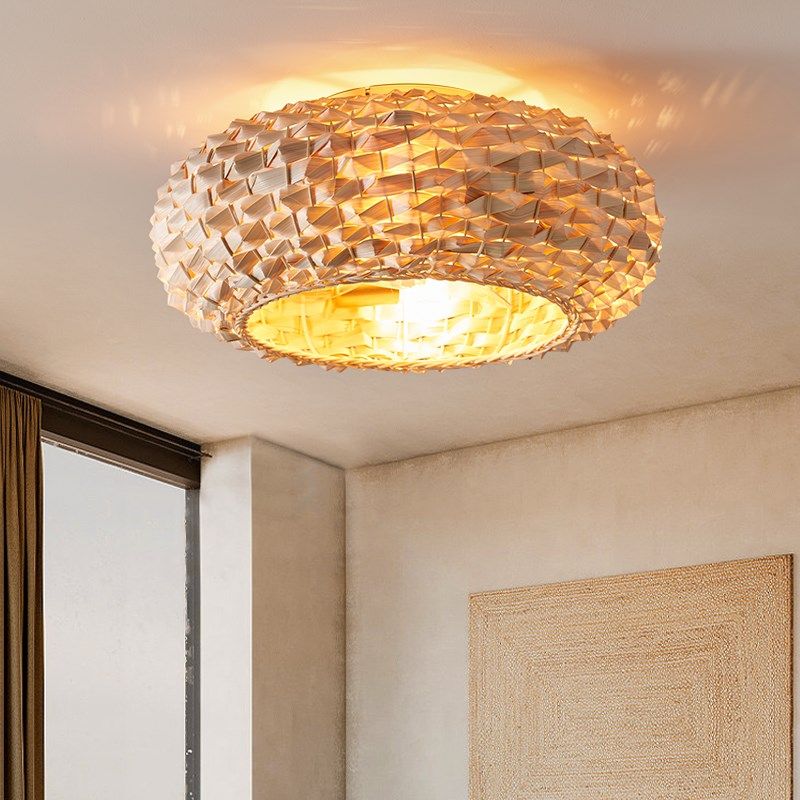 茶室风扇吸顶灯诧寂风竹编卧室书房餐厅复古风遥控变频静音灯具,家装灯饰光源,客厅吸顶灯,淘宝优惠券,粉丝福利购,淘宝优惠卷