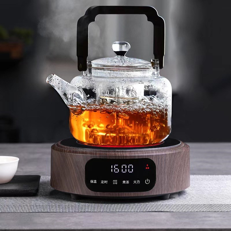 新匠电陶炉1600W家用高档智能定时煮茶器玻璃煮茶壶茶炉茶具套装