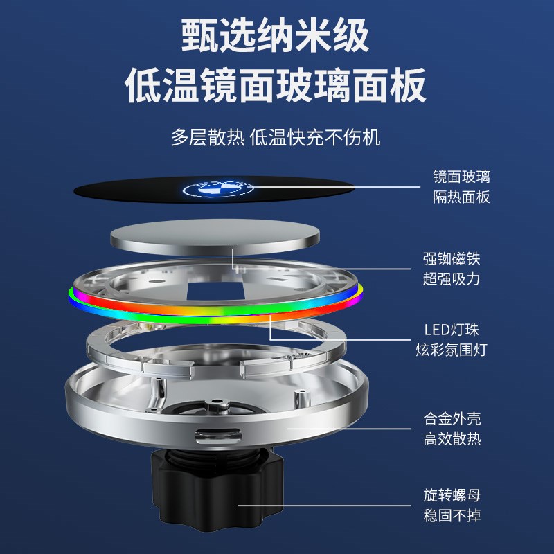 宝马1系3系5系7系X1X3X2X5X7X6适用车载磁吸无线充手机导航支架