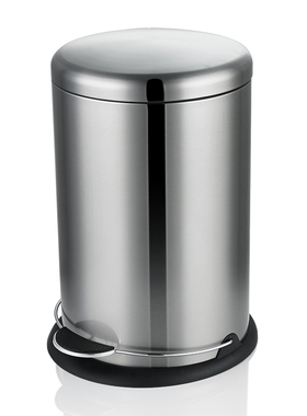 30L不锈钢垃圾桶中号店铺缓降带盖脚踏厨房20升室内商用圆形环保