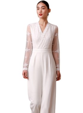 2024新款女夏连体裤显瘦高级感前无袖条纹显高个长款阔腿直筒裤