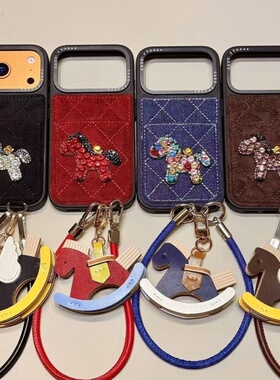 小香风菱格闪钻小马卡包适用iphone17.16prmax新款手机壳简约苹果15promax高级14pro韩系13女潮ins风保护套壳