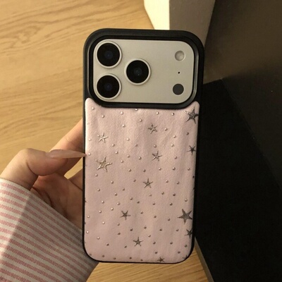 满屏银色波点星星ins超好看可爱女孩适用iPhone1716promax苹果14手机壳15Pro少女心13网红2025爆款防摔ProMax