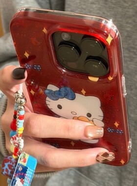 先吉红底褶皱元宝发字围巾猫咪手绳苹果17promax手机壳iphone16151413