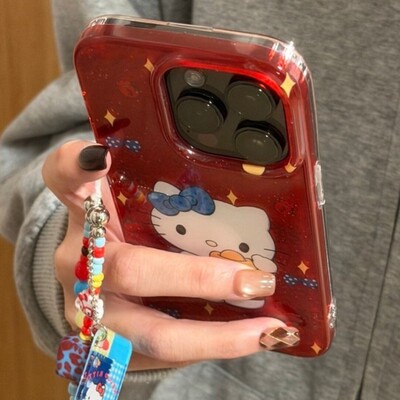 先吉红底褶皱元宝发字围巾猫咪手绳苹果17promax手机壳iphone16151413