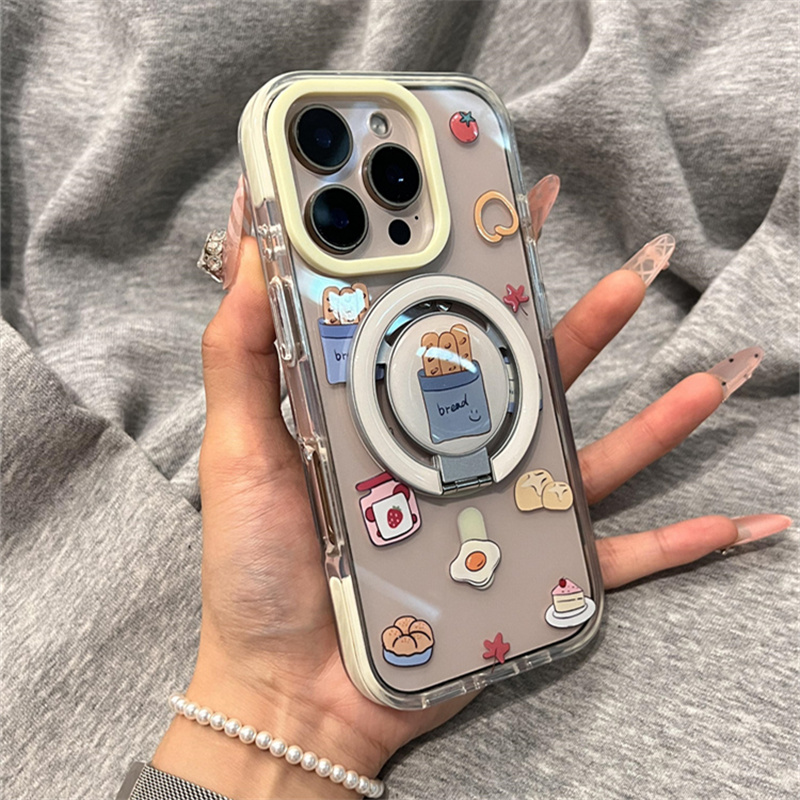 可爱面包牛奶适用手机壳