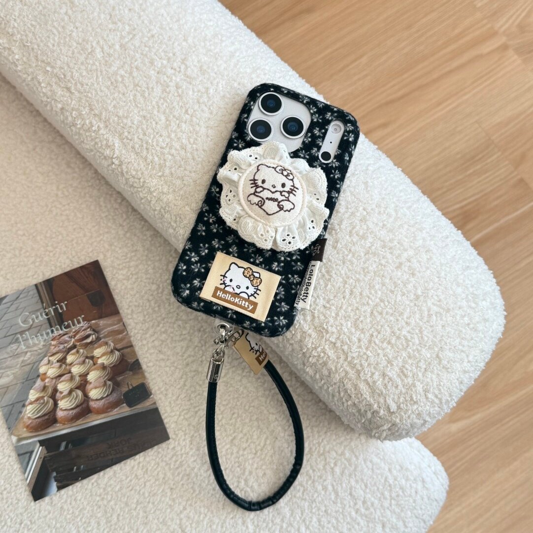 布艺碎花kt挂绳适用iPhone1716promax手机壳新款苹果15pro创意梯镜14pro个性潮壳网红13小众15pm防摔保护套女,3C数码配件,手机保护套/壳,淘宝优惠券,粉丝福利购,淘宝优惠卷