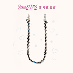 明星同款 String 时尚 蓝影轨迹手机挂链适用于iPhone全系列便携挂绳腕带配件串珠钢珠链条ins个性 网红 Ting