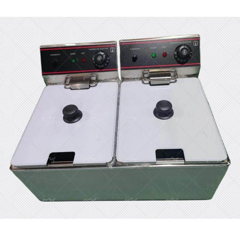 西厨商用台式单缸单筛电热油炸锅炸鸡腿鸡翅薯条加厚8L单缸双