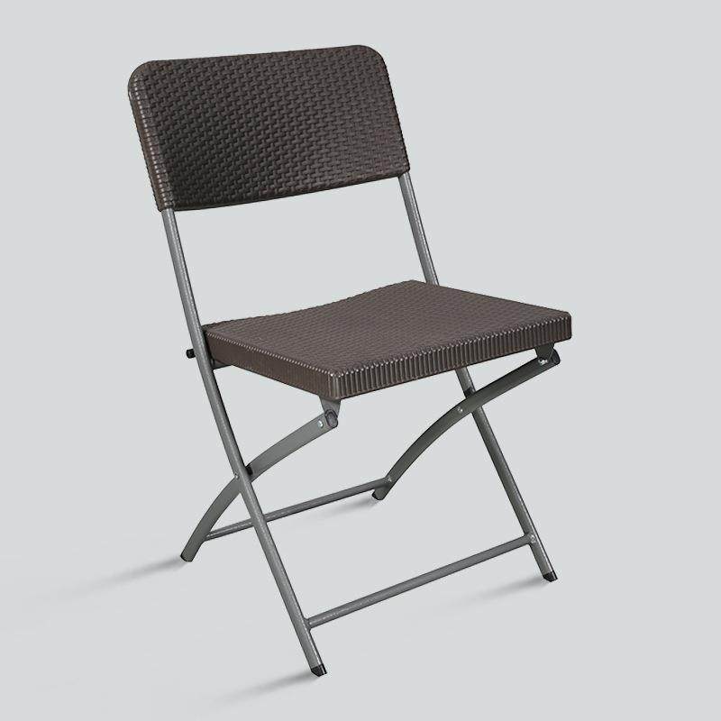 吹塑HDPE塑料折叠椅仿藤编户外椅子防水防晒庭院可收纳椅子