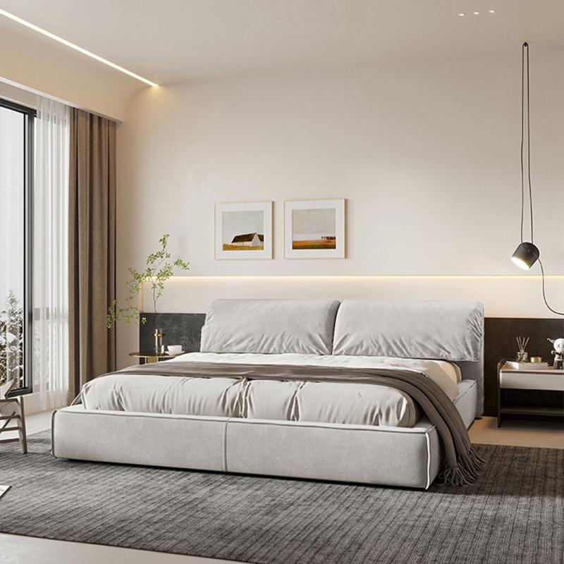 大象耳朵布艺床意式极简设计师创意网红Baxter软包双人床落地床