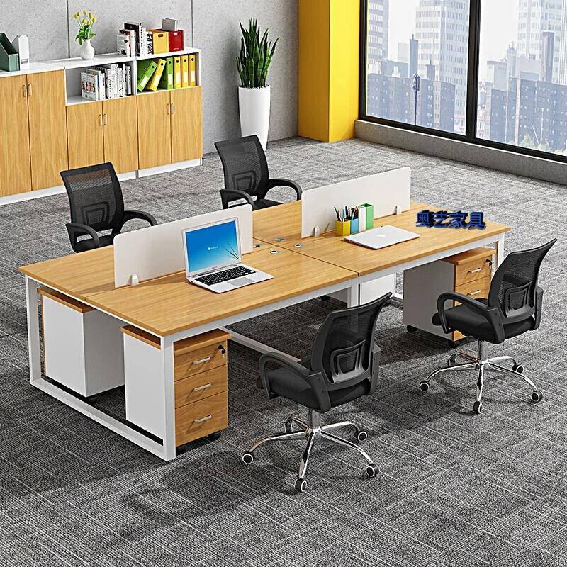 厦门办公家具简约钢架职员办公桌4人工作位组合员工屏风办公卡位