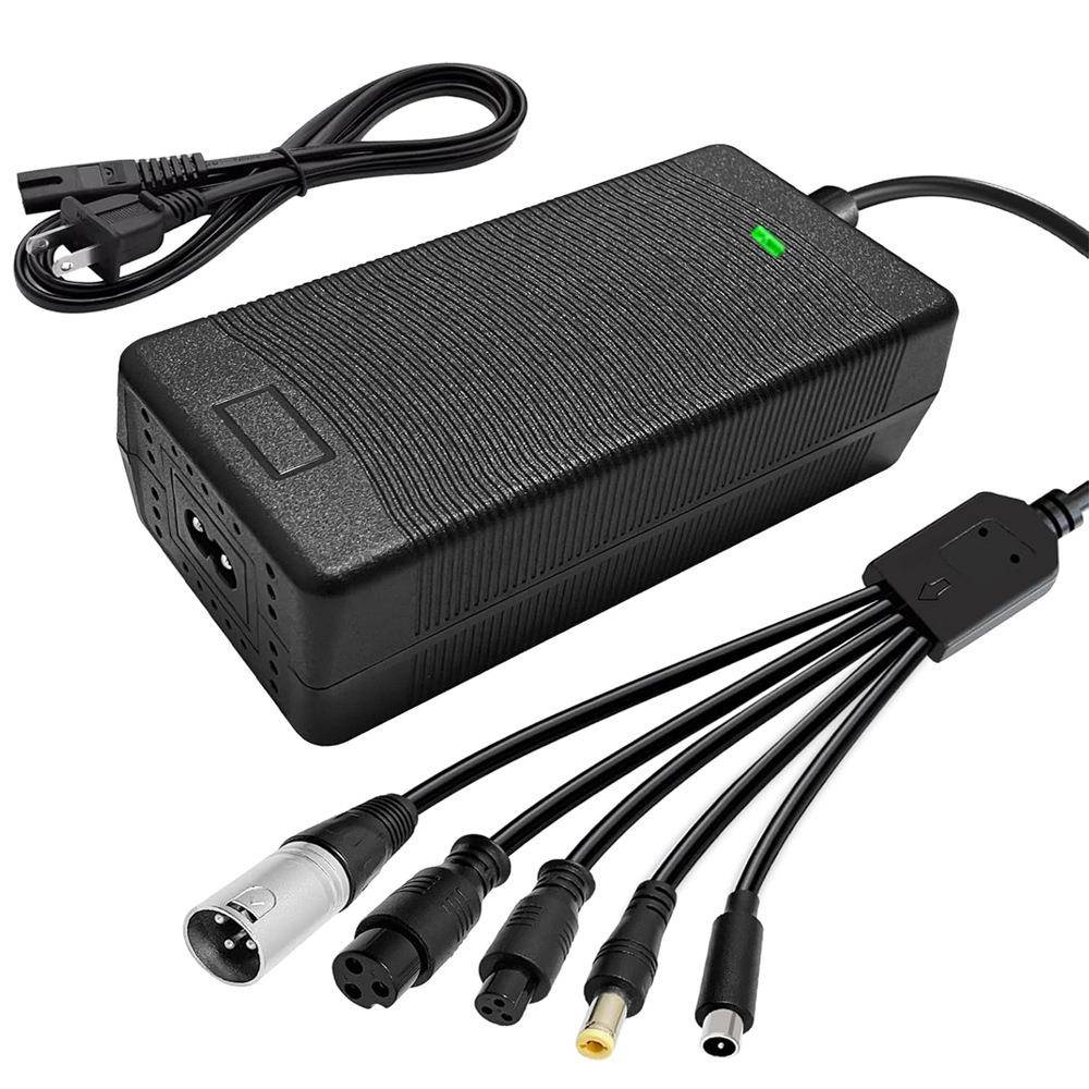 54.6V2A充电器五合一插头通用适用于2A54.6V/48V锂离子电池充电