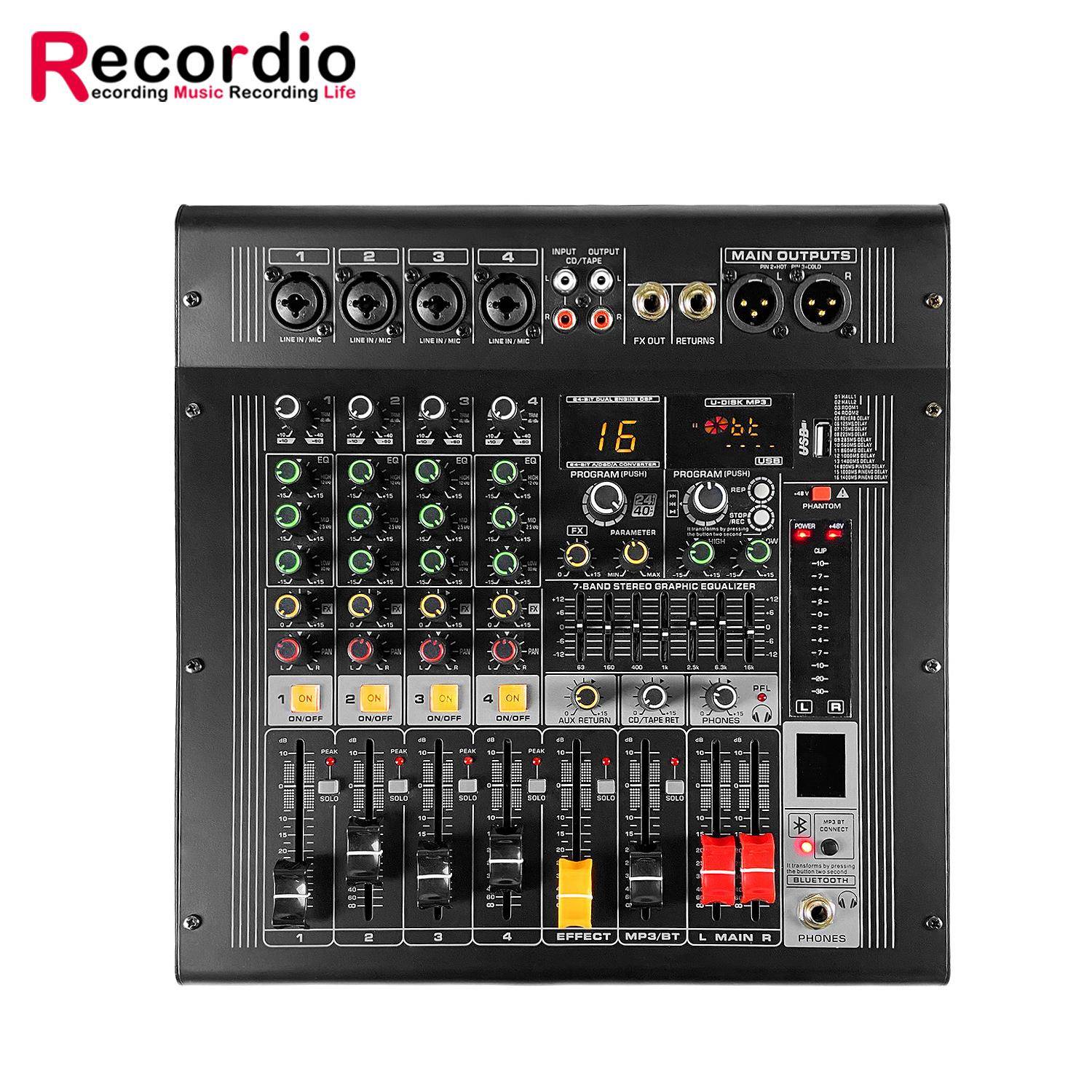 GAX-EX4工厂供应专业4通道带功放调音台演出舞台户外调音台