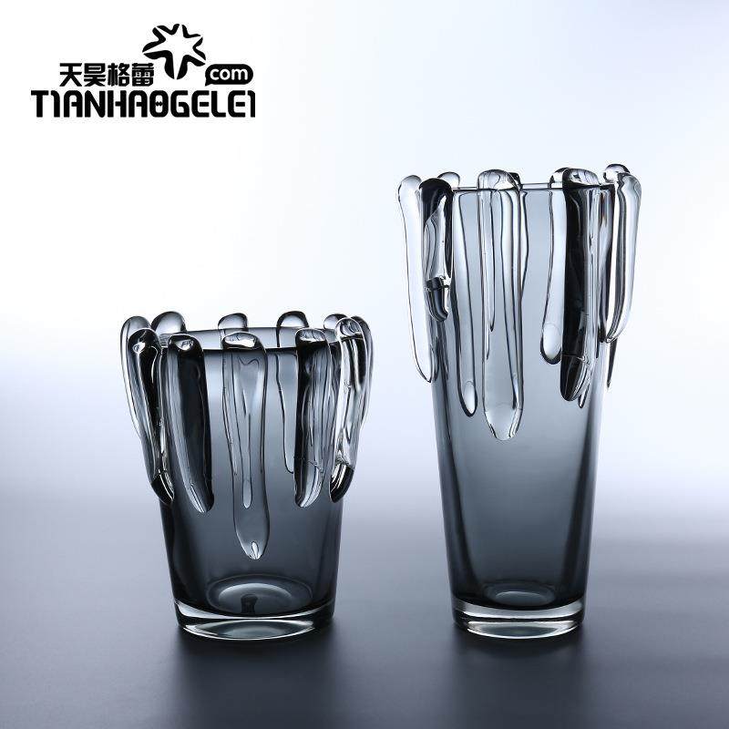天昊格蕾手工现代创意条纹玻璃花瓶样板房客厅餐厅茶几设计师摆件,包装,五金配件包装,淘宝优惠券,粉丝福利购,淘宝优惠卷