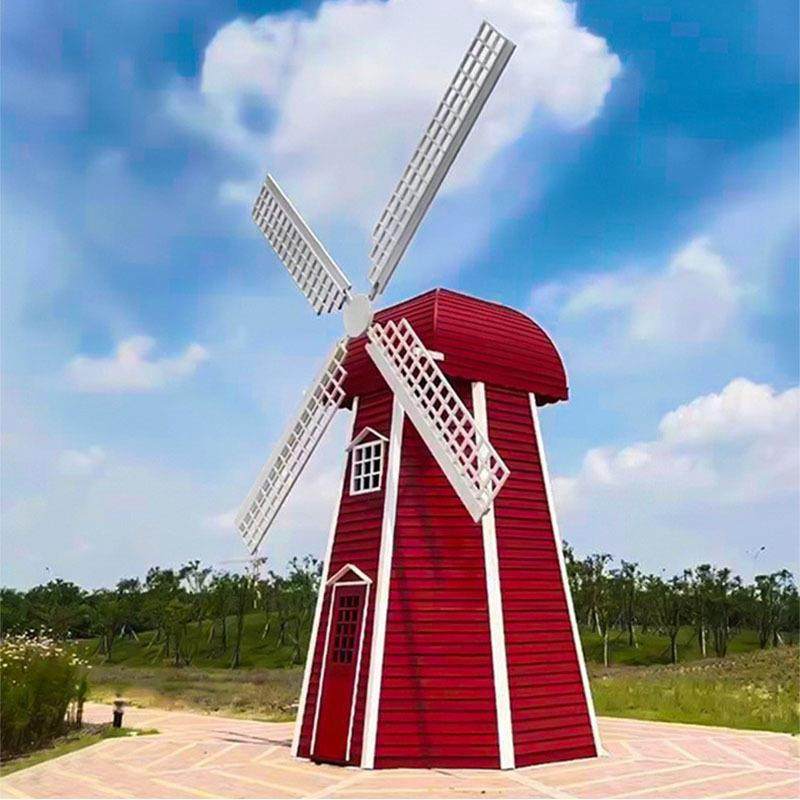 大型钢木结构荷兰风车景区庄园农场电动旋转田园风格景观装饰风车,基础建材,脚轮/万向轮,淘宝优惠券,粉丝福利购,淘宝优惠卷