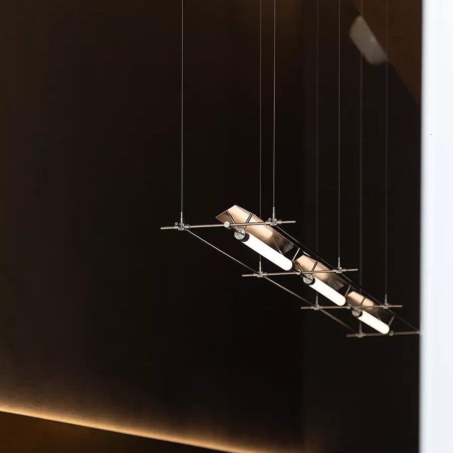 极简餐厅吊灯蔡烈超工作室马扎灯设计师艺术吧台书房玻璃一字吊灯