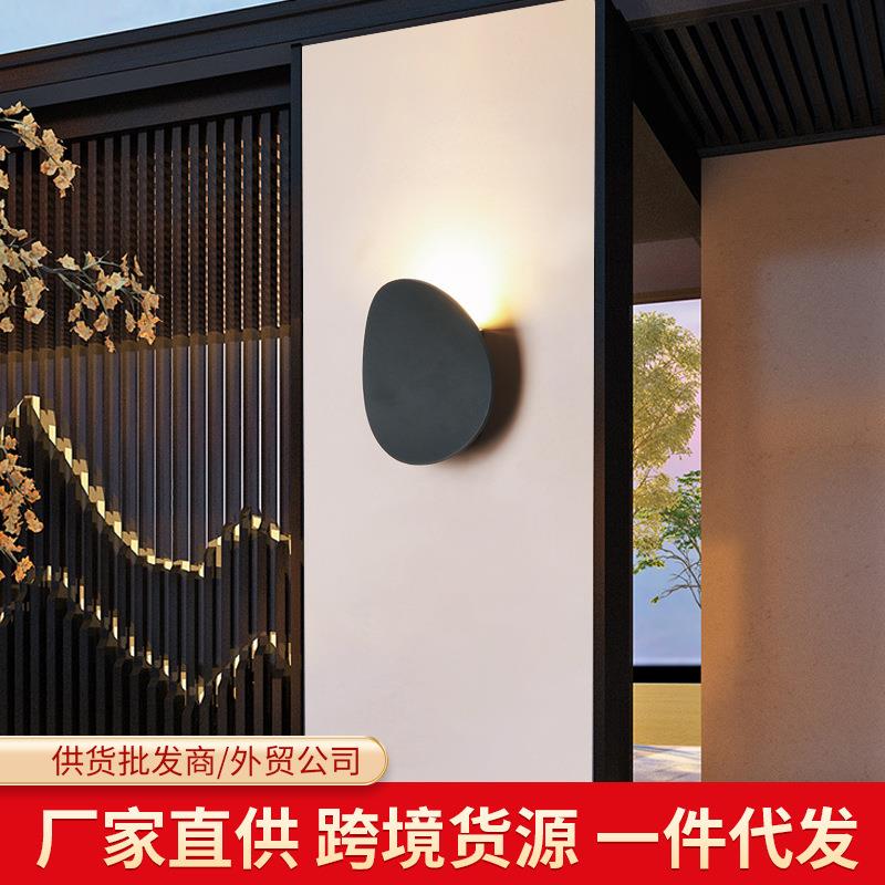 灯饰led壁灯圆形斜面发光壁灯简约创意走廊过道灯防水户外墙壁灯