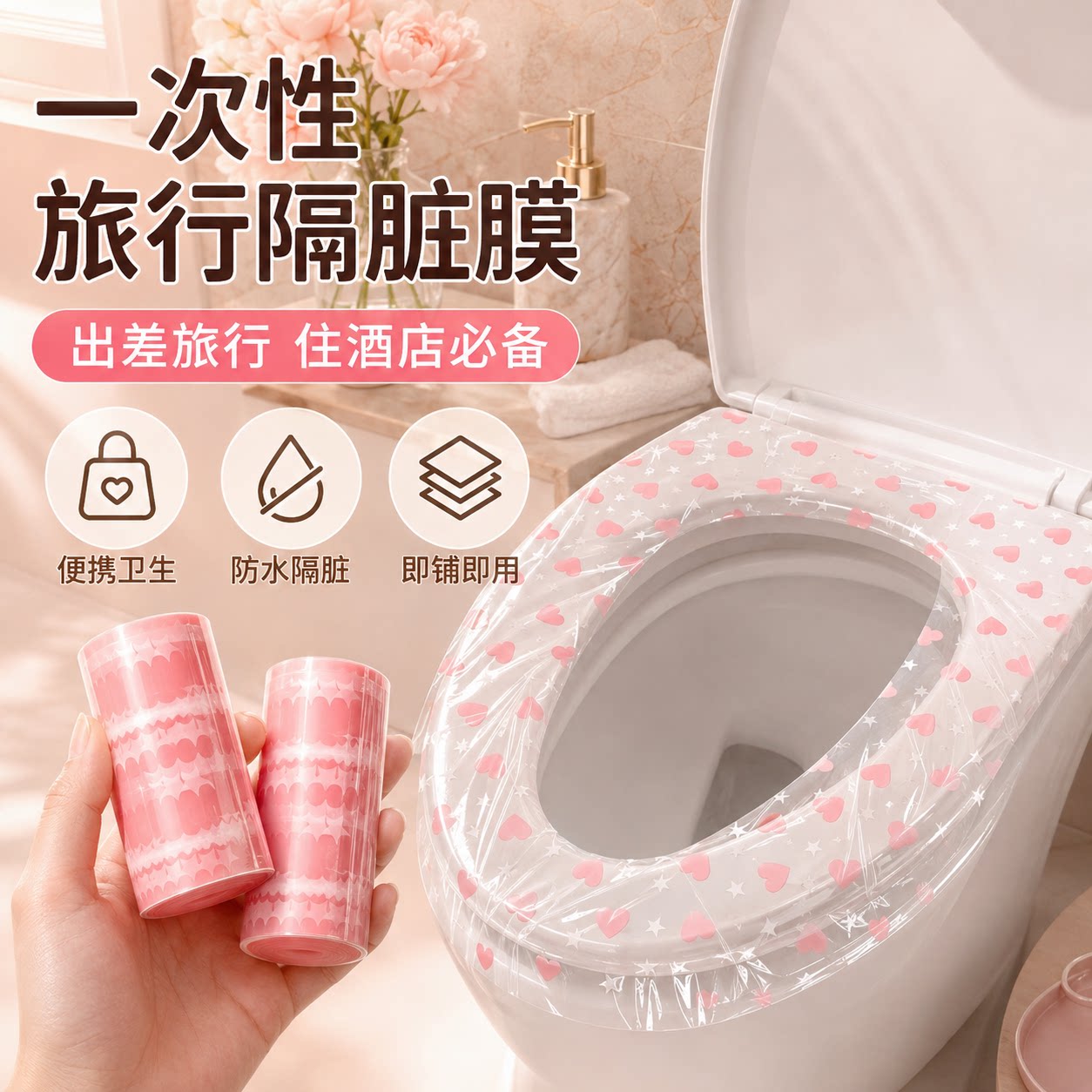 一次性隔脏膜酒店马桶贴坐垫加厚便携旅行用品神器牙科蓝膜隔离膜