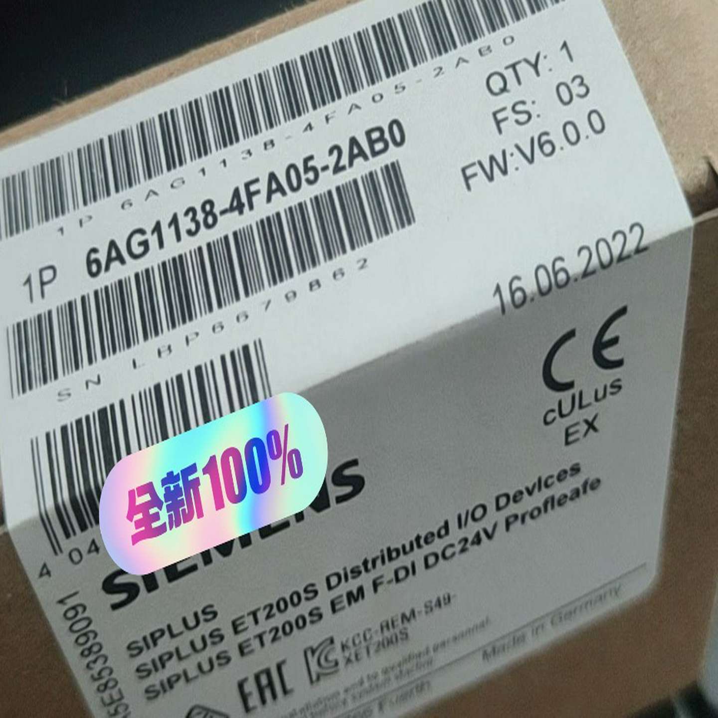 全新正品6AG1138-4FA05-2AB0（瓠子电子）