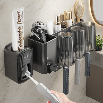 牙刷置物架免打孔刷牙杯漱口杯架子壁挂式卫生间家庭牙缸牙具
